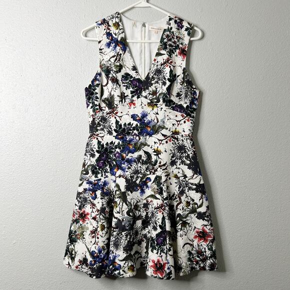 Rebecca Taylor Garden Matelasse Dress Size 6 Mini Fit & Flare Multi Sleeveless - Picture 2 of 10